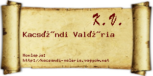 Kacsándi Valéria névjegykártya